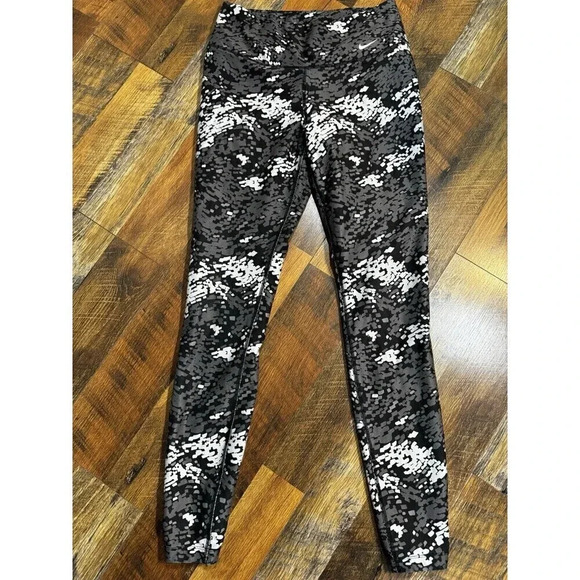 Nike Ten One Leggings Size Small Gray/black  Patterned Drifit Pants - Picture 1 of 7